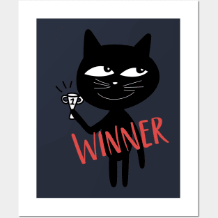 Cat is a winner Posters and Art